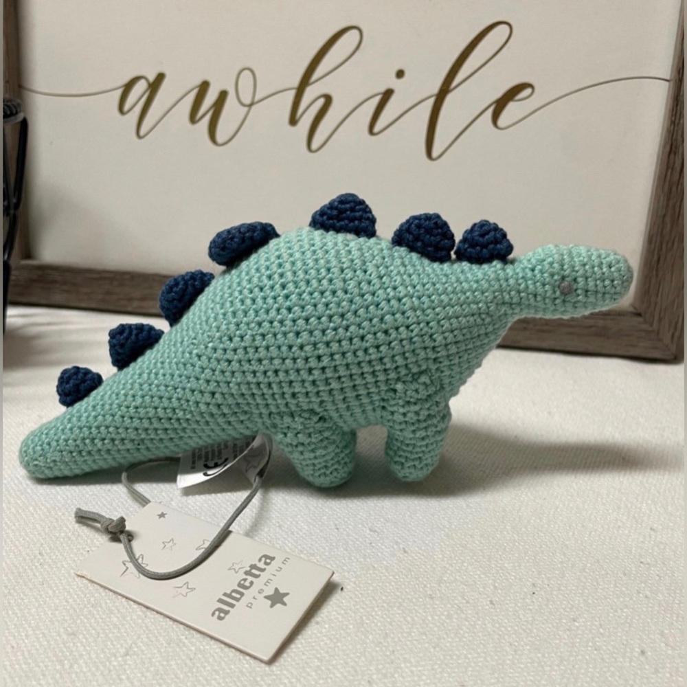 ALBETTA Premium CROCHET DINOSAUR RATTLE DOLL Albetta Crochet Dinosaur Rattle